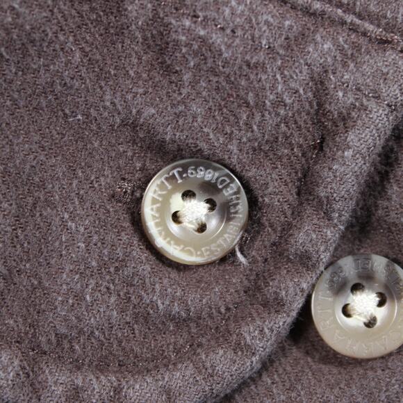 Carhartt Shirt Mens 2XLT Dark Brown Button Front Work Tall Canvas - Picture 4 of 7